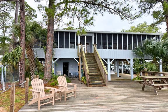 Dock, Boat Lift & Golf Cart on Alligator Point